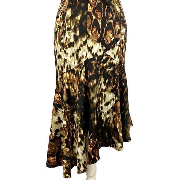 XSCAPE | Animal Print Sleeveless High Low Ruffle Midi Cocktail Dress NWT Sz 4 - Picture 12 of 16